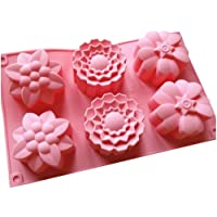 6 moldes de flores de silicona para magdalenas- jabón hecho a mano- galletas- chocolate- hielo- pasteles- de Allforhome